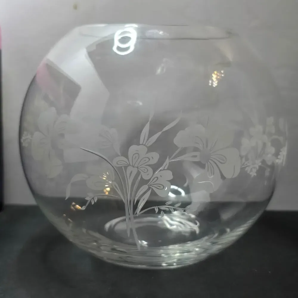 Style Setter Fascination Crystal Clear Hand Cut Rose Bowl 7